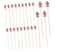 SOIMISS 100pcs Cocktail Picks with Gingerbread Design Smooth Appetizer Skewers for Drinks Fruit and Party Food Safe Decorative Skewers for Festive Bars and Holiday Entertaining