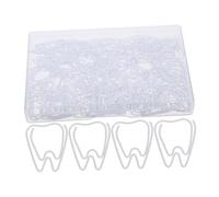 SOIMISS 100pcs Cute Tooth Shaped Metal Paper Clips Strong Grip Decorative White Teeth Clips for Document Organization DIY Crafts Office Supplies Nurses and Students