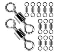 SOIMISS 100pcs Fishing Hook Connector Copper Rolling Swivels | Copper Bearing Ring, Solid Welded , Fast Smooth Rotation, Silver Finish for Winter and Ice Rigs