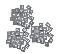 SOIMISS 100PCS Grey Wood Alphabet Blocks DIY Craft Letters for Early Education Literacy Puzzle Cubes Smooth Wooden Squares for Intellectual Development and Home Decor