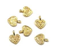 SOIMISS 100pcs Heart Shaped Charms Gold Heart Pendant Alloy Pendant Charm Jewelry Fashion Diy Accessories