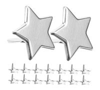 SOIMISS 100pcs Mini Star Metal Brads Two Prong Fasteners for DIY Scrapbooking Craft Embellishments Silver Iron Decorative Nails for Arts and Handmade Projects