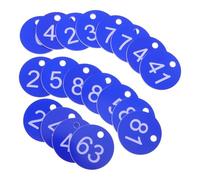 SOIMISS 100pcs Plastic Number Tags Round Holes 1-100 Blue and White Numbered Labels for Office, Classroom, Restaurant Organization and Key Cabinet Coding