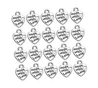 SOIMISS 100Pcs Silver Vintage Heart Pendant Charms for DIY Jewelry Making Retro Heart Shape Accessories for Bracelets Necklaces Keychains and More