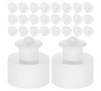 SOIMISS 100Pcs White Push Pull Plastic Bottle Caps 28Mm Refill Spill Proof Replacement Lids for Water Bottles Sports Liquid Storage and Travel Use