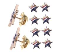 SOIMISS 10pcs American Flag Lapel Pins Five Pointed Star Brooches for Independence Day Durable Pins for Parties Parades Lightweight Comfortable Design