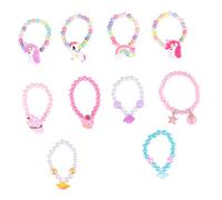SOIMISS 10Pcs Cartoon Bracelet Unicorn and Rose Pendants Mixed Color Wrist Chains for Boys and Durable and Non Toxic Bead Jewelry