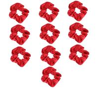 SOIMISS 10pcs Christmas Red Elastic Hair Scrunchies Silk Satin Hair Ties Ponytail Holders for Women and Girls Holiday Accessories