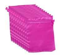 SOIMISS 10pcs Drawstring Makeup Storage Pouches for Women Versatile Cosmetic and Jewelry Organizer Bags in Stylish Satin Rose Red Compact Travel Toiletry Bags