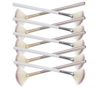 SOIMISS 10pcs Fan Shaped Makeup Brushes for Highlighting and Powder Application Soft Hair Applicators in Silver and Multi Use Facial Tools for Acid Essence and Makeup Blending