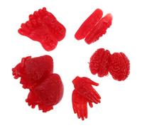 SOIMISS 10pcs Halloween Fake Human Severed Hands Feet Heart Brain Props Realistic Tpr Soft Rubber Anatomy for Haunted House Decoration Lightweight Portable Scary Trick Accessories