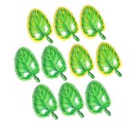 SOIMISS 10pcs Hawaiian Themed Film Balloons Summer Jungle Leaf Shape Party Decorations Photo Props in Yellow Green for Home Bar Club Festive Atmosphere
