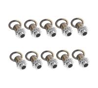 SOIMISS 10pcs Heavy Duty Threaded Ceiling Lamp Hook Rings for Secure Fixture Connection Antique Bronze Chandelier Hanging Kit Load Bearing Support for DIY Lighting Designs