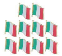 SOIMISS 10pcs Italy Flag Lapel Pins Alloy National Flag Badge with Vibrant Design Multi-purpose Use Brooches for Men and Women Suitable for Backpack and Scarves Formal Present