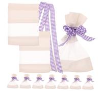 SOIMISS 10pcs Lavender Sachet Bags with Cotton Splice Mesh Empty Scented Pouches for DIY Spices Portable Drawstring Storage for Jewelry Wardrobe Car and Home Freshening