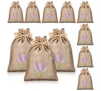 SOIMISS 10pcs Linen Drawstring Sachet Bags Reusable Small Empty Sachets Portable Perfume Pendants Beautiful Home Decor for Closets and Dried Flowers