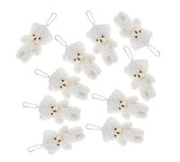 SOIMISS 10pcs Mini Plush Bears Soft Stuffed Small Bear Animal Toys Party Favor Bell Doll for Diy Keychain Bag Charm Adorable