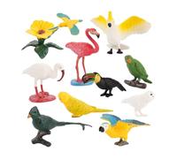 SOIMISS 10Pcs Mini Solid Simulation Bird Models for Educational Science Teaching Animal Figures with Parrot Flamingo Designs in Random Colors for Imaginative Play and Home Random Color