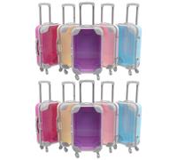 SOIMISS 10pcs Mini Transparent Suitcase Candy Boxes with Easy-open Design Portable Small Luggage Favor Storage for Travel Parties Birthdays Assorted Blue Pink Purple Yellow Colors