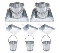 SOIMISS 10pcs Miniature Buckets and Dustpan Set for Dollhouse Accessories, Mini House Decor and Photography Props, Small Metal Buckets with Mini Dustpan for Craft and Scene Decoration