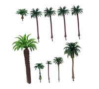 SOIMISS 10pcs Miniature Coconut Palm Trees for Dollhouse Mini House Accessories Realistic Artificial Greenery with Detailed Textured Trunks and Vibrant Leaves Durable Plastic Model for DIY