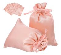 SOIMISS 10pcs Satin Wig Bag 5.89x3.93x0.20in Lightweight Soft Material Wig Storage Bag for Hair Extension Use at Home on The Go