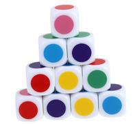 SOIMISS 10Pcs Screen Dices Color Printed Educational Dice for Learning Recognition for Interactive Play and Cognitive Development