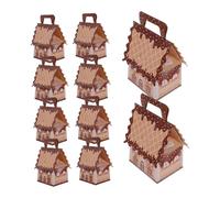 SOIMISS 10pcs Small Gingerbread House Christmas Treat Boxes with Handle Portable Candy and Cookie Packaging for Holiday Party Decorations Festive Bulk Boxes for Seasonal Gift Giving