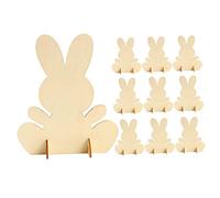 SOIMISS 10Pcs Unfinished Easter Bunny Ornaments DIY Craft Table Decorations for Small Bunny Figures for Painting Coloring and Easter