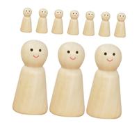 SOIMISS 10pcs Unfinished Wooden Peg Dolls DIY Painting Kit Figurines for Creative Home Decor Family Crafts and Interactive Art Projects