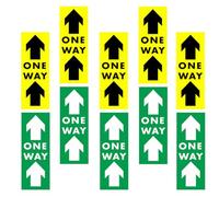 SOIMISS 10pcs Warning Marker Floor Decals with Printed English Letters and Straight Arrows Pattern, Assorted Colour Pvc Material with Premium Adhesive, Waterproof Anti-slip Safety Signs
