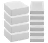 SOIMISS 10pcs White Blank Matches Storage Boxes for DIY and Wedding Favors, Cubic Shape with Smooth Opening and Closing, Solid Build Plastic and Paper Match Holder