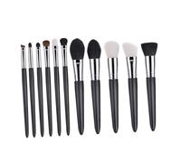 SOIMISS 11 Pcs Goat Hair Makeup Brush Set Premium Wooden Handle for Blending Face Powder Blush and Eyeshadow Application for Womens Cosmetics and Travel