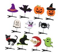 SOIMISS 11Pcs Cartoon Halloween Hair Clips Set Fun Pumpkin Ghost Cat Bat Accessories for Parties Photography and Dress Up Events