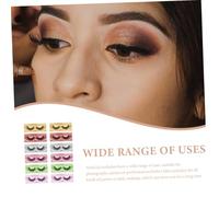 SOIMISS 12 Pairs Dense Curl False Eyelashes Vivid Multipack for Natural Look Eye Makeup Enhancer Beauty Tool with Yellow Green Purple Red Silver Pink