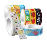 SOIMISS 12 Rolls Washi DIY Crafts Tape with Self-adhesive Sticker, Portable Planner Tapes and Handbook Decors for Back to School Decorations, Suitable for Smooth Flat Dry Surfaces