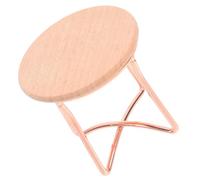 SOIMISS 12 Scale Miniature Iron Side Table for Dollhouse, Tiny Wood and Metal Miniature Table Decor, Doll Furniture Accessory for Craft and Display