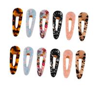 SOIMISS 12Pcs Acrylic Hair Clips, Leopard Print Barrette Pins for Thick Hair, Plastic Hairpins Strong Hold and Stylish Design, for Daily Wear and Ceremonies