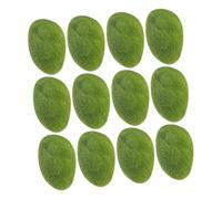 SOIMISS 12pcs Artificial Moss Stones for DIY Decoration Realistic Faux Moss Rocks for Garden and Plant Pots Faux Greenery Stones for Home Terrarium and Fairy Garden Decor