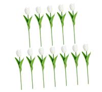 SOIMISS 12pcs Artificial Tulips DIY Floral Centerpieces for Wedding Decorations Milk White Emulation Flowers for Home Table Bouquets Reusable and Realistic Tulip Arrangements