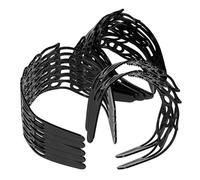 SOIMISS 12pcs Black Wide Vintage Hairbands for Women Hollowout Floral Plastic Headbands with Retro Mesh Design Elegant Bridal Hair Band for Daily Wear Parties Weddings