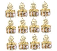 SOIMISS 12pcs Boxes Wedding Candy Box Candy Box Favor Boxes Wedding Favors Small Boxes for Romantic Boxes Organizer Golden Candy Containers Mini Candy Container Party Favor Guest Plastic