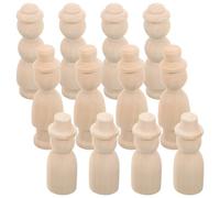 SOIMISS 12pcs DIY Wooden Peg Dolls Set for Art Crafts, Unfinished Miniature People Figures Including Boy with Hat, Girl with Hat, and Hoodie Boy, Creative Painting Decor