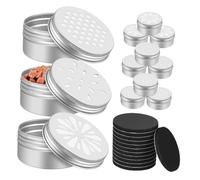 SOIMISS 12pcs Dog Scent Training Boxes Set with Honeycomb Leaf and Juice Hole Designs Aluminum Smell Training Holders with Soft Magnetic Stickers 25x2mm for Canine Agility and Nose Work