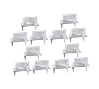 SOIMISS 12pcs Dollhouse Miniature Park Benches Set Medium Realistic Mini Furniture Decor for Fairy Gardens Dollhouses Photography Props Safe Material