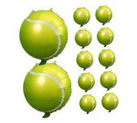 SOIMISS 12Pcs Foil Tennis Ball Balloons Hanging Decorations for Sports Themed Birthday Parties for Easy to Hang Vibrant and Playful Atmosphere