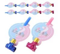 SOIMISS 12pcs Gender Reveal Party Blowers for Safe Friendly Noise Makers and Party Whistles Reusable Blowouts Vibrant Birthday Favors for Boys and Celebrations