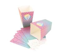 SOIMISS 12pcs Mermaid Design Popcorn Boxes with Scalloped Edges, Cardboard Candy Containers for Birthday Party and Candy Buffet Favour Treat Holders