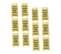 SOIMISS 12pcs Mini Acrylic Funny Desk Accessories Clips Leave Me Alone Warning Sign Holders for Coworkers Manager Home Office Desk Note Holder Decor