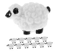 SOIMISS 12Pcs Mini Resin Sheep Figurines Compact Farm Animal Ornaments Lawn Decor for Garden Potted Plants Miniature Resin Sheep Statues with Fine Workmanship and Adorable Design